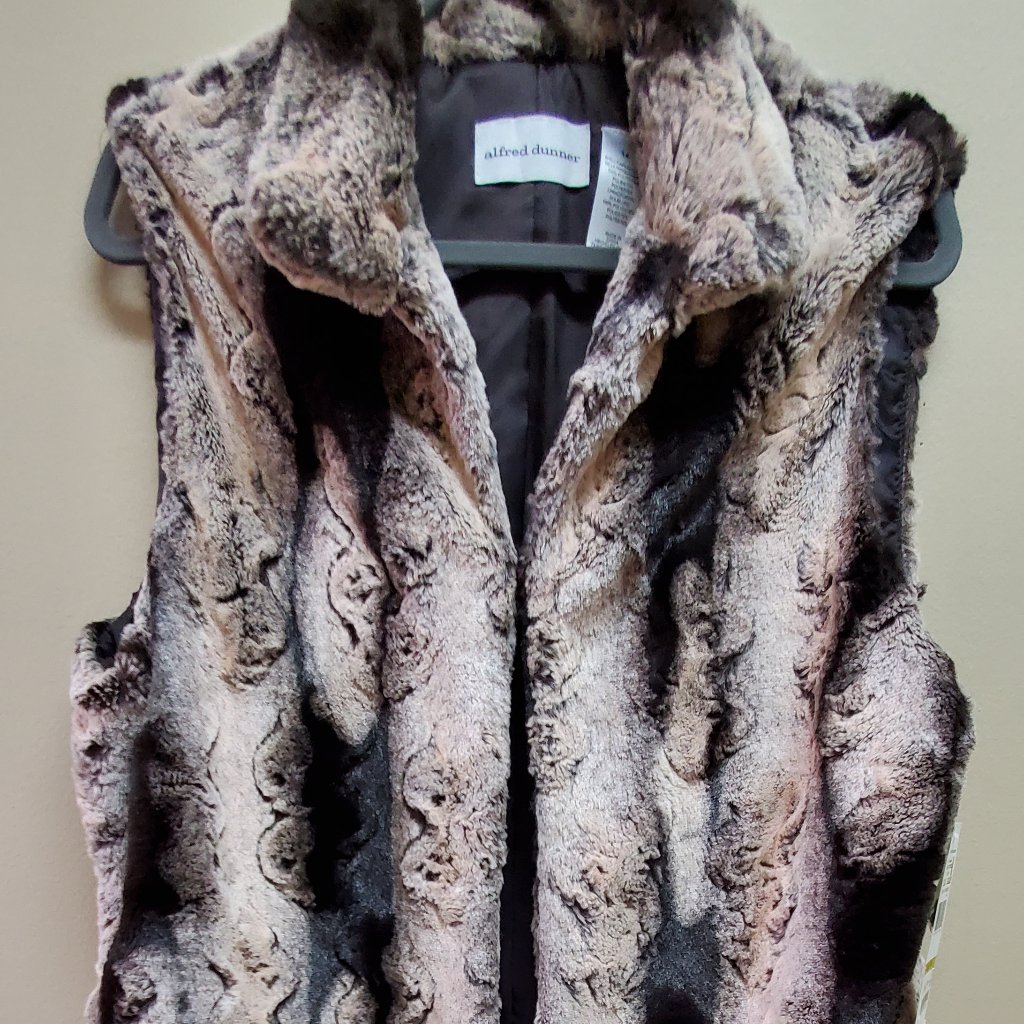 Alfred Dunner Faux Chinchilla Fur Vest